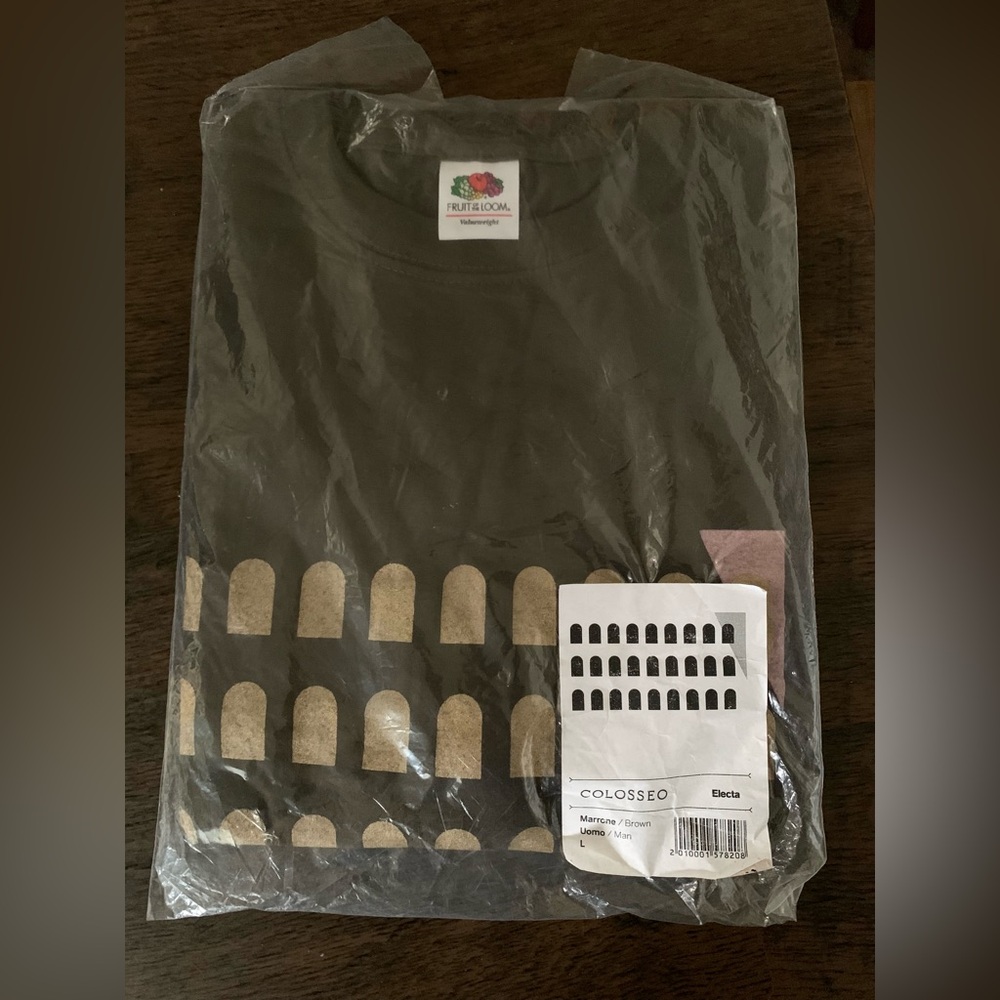 Fruit of the Loom Rome Italy Roma Colosseo Italian T-Shirt Brown Unisex L. NWT - Picture 8 of 9